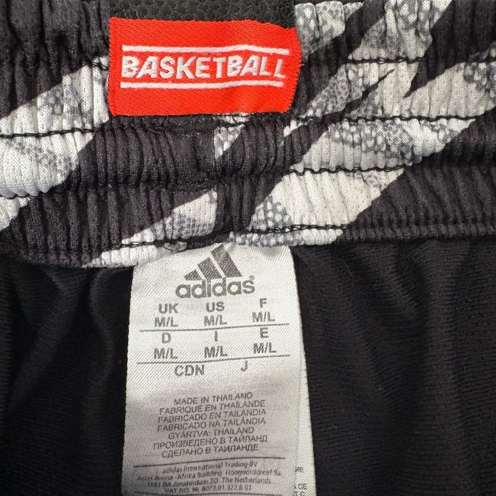 Adidas Men's Black and Gray Patterned Athletic Shorts - Picture 2 of 7